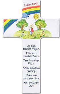 Fritz Cox Kinderkreuz 'Alle brauchen Dich' 15cm weiß