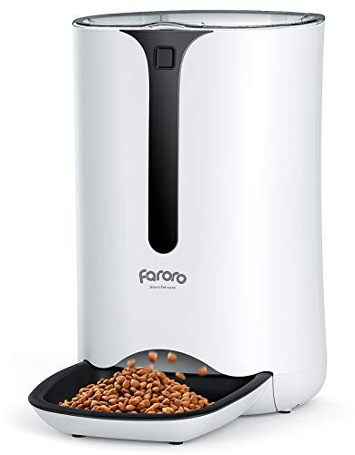 Faroro 7L Distributore Automatico Cibo per Gatti e Cani, Dispenser con Timer e Registrazione Vocale 10S, Da 1 a 5 Pasti al Giorno, per Animali di Piccola e Media Taglia