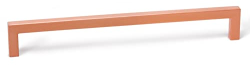 Gedotec Stangengriff lang | DER U | Möbelgriff Kupfer gebürstet Länge: 136 mm - Bohrabstand: 128 mm | 1 Stück | Relinggriff für Küche mit Zubehör | Griff Möbel | Schrankgriffe Badezimmer-Schrank