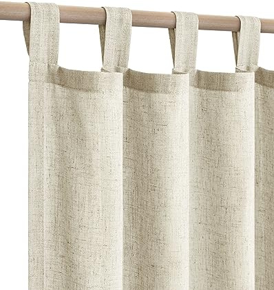 KOUFAL Boho-Kinderzimmervorhänge in neutralen Farben, rustikaler Landhausstil für Wohnzimmer und Kinderzimmer, Vorhänge für zu Hause, 160 cm lang, naturbeige