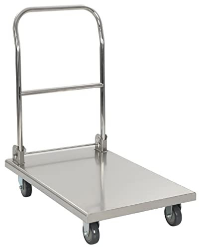 INLIFE Plattformwagen Silbern 82 x 53 x 86 cm Edelstahl,13.25kg,50919