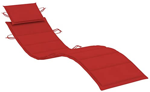 Tidyard Sonnenliege Auflage Liegenauflage Gartenliege Liegestuhl Relaxliege Liege Polster Kissen Auflagen Polsterauflage Rot 186 x 58 x 3 cm (L x B x T) Stoff (100% Polyester)
