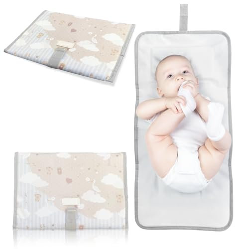 TENDS Wickelunterlage für unterwegs – wasserdicht, faltbar, waschbar und gepolstert, kompakt, ideal für Komfort und Sauberkeit des Babys, perfekte Windeltasche als originelles Geschenk für Neugeborene