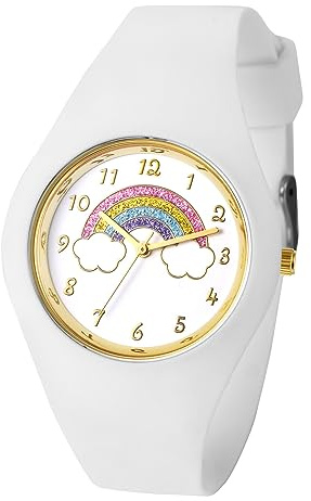 JewelryWe Kinderuhr Silikon Armbanduhr Kinder: Klassische 30m wasserdichte Analog Quarz Armbanduhr Junge Mädchen Uhr Lernuhr mit Silikon Armband für Jugendliche Studenten