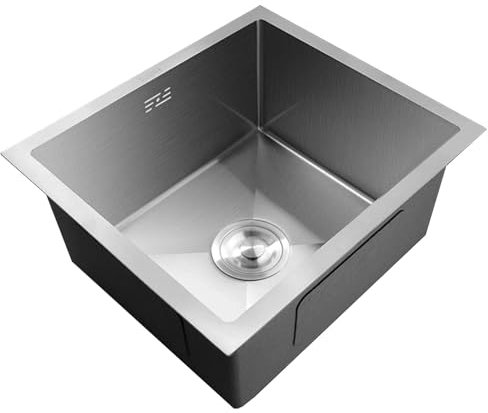 Küchen Quadratisches Waschbecken Aus Silbernem Edelstahl Einzelbecken-Unterbauwaschbecken Kleine Küchenspüle Badezimmer-Pantry-Studio-Handwaschbecken Küchenspülen (Color : Silver, S : 60X45X22cm)