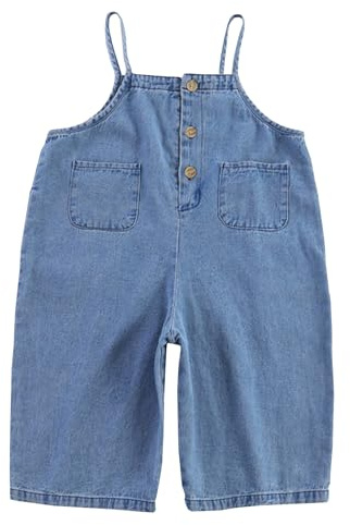 Yimutian Salopette di Jeans Corta da Bambina Tuta di Denim Casual per Bambini Ragazze