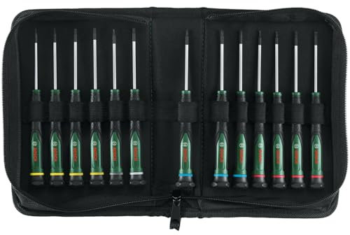 Bosch Set de tournevis 13 pcs (pour bricolage/modélisme/artisanat embouts précis et magnétiques PH/TX/HEX/SL)