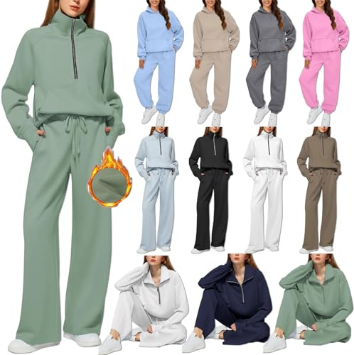 Yellow Fleece Sweatsuits & Hoodies - Women's Gym Jackets & Zip Up Hoodies - UK Winter Lounge Set & PJs