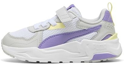 PUMA Trinity Lite AC+ PS, Sneaker, White-Lavender Alert-Glacial Gray, 32.5 EU