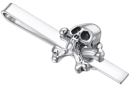 Asienice Totenkopf Krawattennadel Skull Silber Lustige Krawattennadel Schmal Edelstahl Herrenschmuck Für Männer