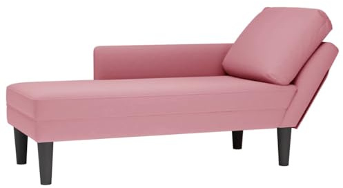 vidaXL Chaiselongue mit Kissen und Rechter Armlehne Rosa Samt
