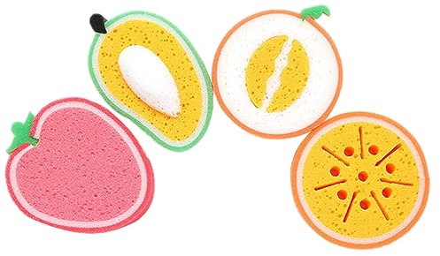 Healifty 4stücke Spülschwamm in Obstform Reinigungsschwamm Für Küchengeschirr Und Möbel Hochsaugfähig Reinigung