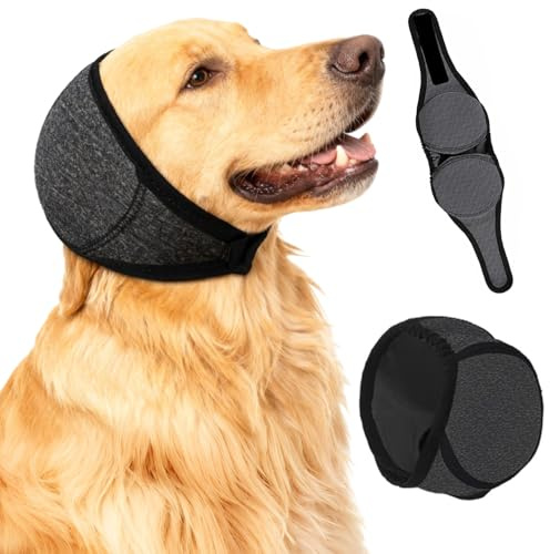 Ohrenschutz Hund, Gehörschutz Hund für Silvester, Geräuschunterdrückung wasserdichte Ohrstöpsel Für Kleine Große Hunde, Lärmschutz, Wasserdicht, Verstellbar, Für Geräuschblockierung, Beruhigung, M