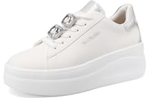 Renato Balestra Sneakers Donna Platform Scarpe da Ginnastica con Strass RB2549 (Argento, Sistema Taglie Calzature EU, Adulto, Donna, Numero, Media, 35)