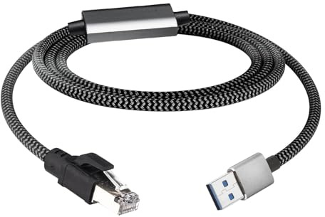 Leehitech 2M/6.56FT 2.5Gbps USB-A to RJ45 Ethernet Cable, High Speed Gigabit USB A to RJ45 LAN Cable, No Delay for Laptop, PC, MacBook, Switch, Windows, macOS, Linux