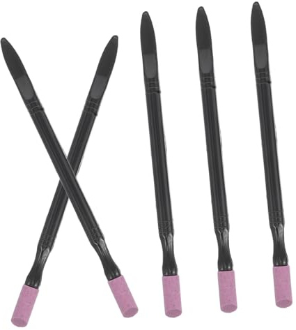 SHERCHPRY 5 Stück Nagelpolierwerkzeug mit Dual Kopf Quarz Material Tragbar und Multifunktional für Professionelle und Private Maniküre und Pediküre
