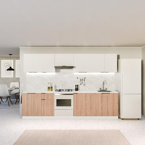 Blumfeldt Armario Bajo Para Fregaderos - Armario de Cocina con Encimera de MDF 30mm, Patas Ajustables ABS, Bisagras de Cierre Suave, Superficie Melamina, Acabado Blanco-Roble