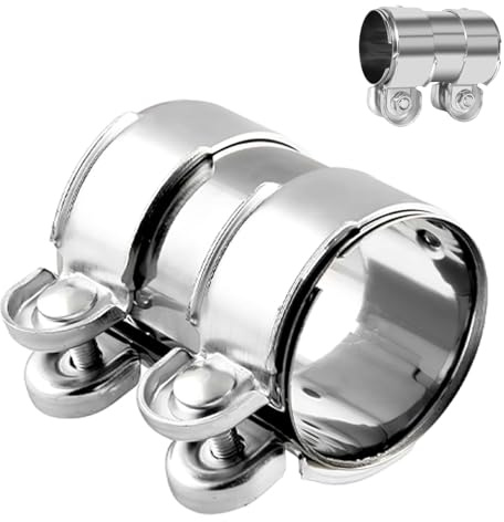 Abrazadera del Tubo de Escape, 50 x 95mm Acero Inoxidable Doble Abrazadera de Escape, Conector de Tubo de Escape, Reductor Abrazadera de Banda de Escape, para Conectores, Automóviles