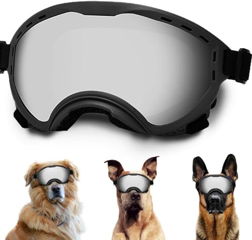 Hundebrille mit verstellbarem Band, UV-Schutz, windgeschützte Welpen-Sonnenbrille Ideal zum Schutz der Hundeaugen – Weiche, Bequeme Hundebrille