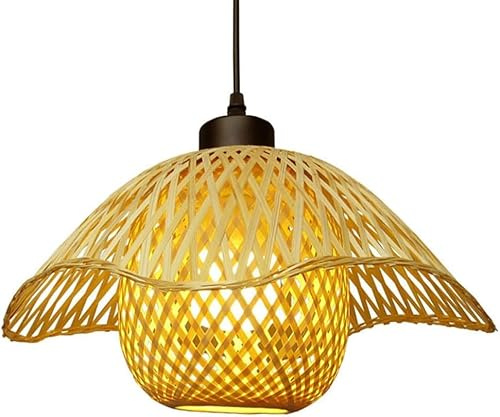 Ladies Jewellery Minimalista Fattoria Intrecciata A Mano Cesto di bambù Isola della Cucina Lampada A Sospensione Stile Giapponese Rattan Naturale Sala da Pranzo Lampada A Sospensione Retro creatività