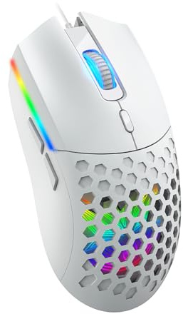 Tosuny Souris de Jeu Filaire, Souris Optique Filaire Rétroéclairée RVB avec 6 Boutons Personnalisables, 1000/1600/3200/6400 DPI, Taux de Rafraîchissement de 125 Hz, Accélération 12G, (S500 Noir)