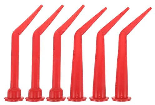 Angoily 6pcs Curtain Wall Glue Nozzle Caulk Gun Extension Caulk Applicator Tips Caulking Gun Extender Extension Pipes for Caulking Nozzles Red