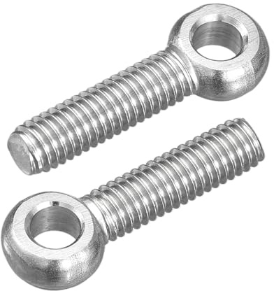 QUARKZMAN 4Pcs Anillos de Elevación M6 x 25mm, Pernos de Ojo Tornillos de Argollas de Acero Inoxidable 304 para Colgar y Fijar Válvulas Compuerta Tuberías