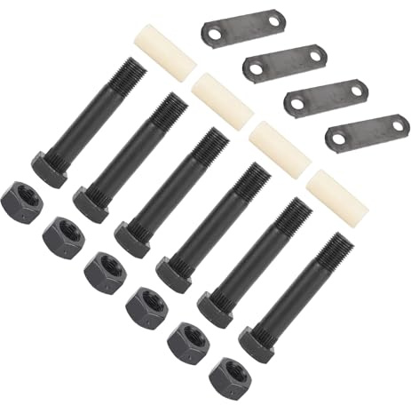 Aumotop Kit de Manille de Remorque Tandem Fiable et Durable, Facile à Utiliser pour Ressorts à Double œil 3 500 7 200 Lb, Bagues en Nylon, Sangles Manille, Boulons Longs pour Systèmes D'essieu Tandem