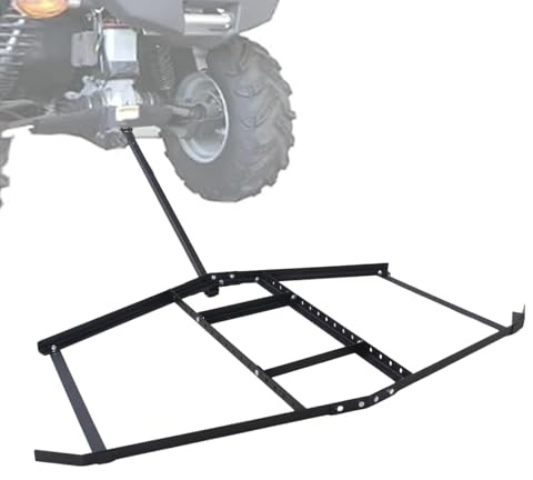 Garvee Herse de nivellement lourde 66 pour allée et jardin – Râteau traîné en acier avec barre réglable, attelage à goupille, support de poids – Idéale pour tracteur tondeuse, ATV, UTV – Outil manuel