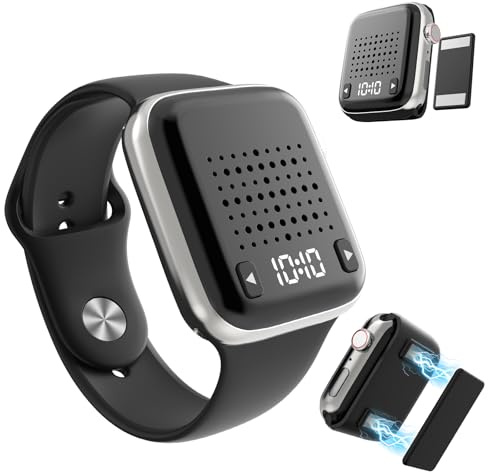 OHLPRO Wearable Bluetooth Lautsprecher Klein, Tragbarer Armband&Magnet Clip-On Wireless Speaker Mini Stereo HD-Sound 5.3 Freisprechfunktion Mit Zeitanzeige, Ideal für Travel Sport Outdoor,Schwarz