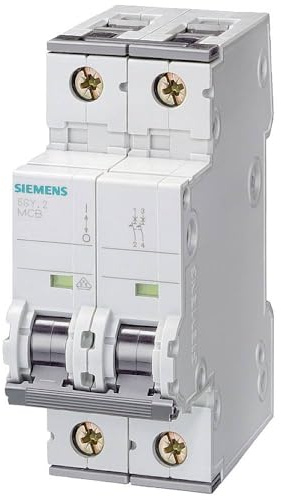 Siemens 5SY4 Miniaturüberlastschalter Typ C, Pol 2-polig 4A 400V ac, Abschaltvermögen 10 kA SENTRON 60 V dc