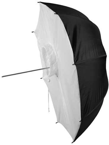 Fotodiox Premium Grade Studio Umbrella Softbox 43in (100cm) Black and Silver Reflective Interior with Neutral White Shoot-Through Cover