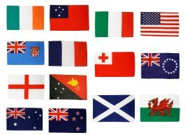 Digni® Kit Drapeaux Coupe du Monde de Rugby 2013-30 x 45 cm