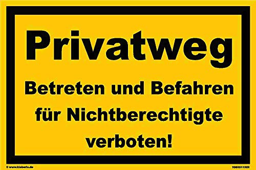 Schild 30 x 20 cm - Privatweg Betreten und Befahren .. Aluminiumverbundpl.
