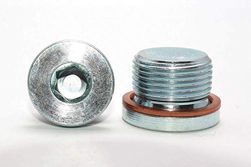 Verschlussschrauben mit Feingewinde und Kupferdichtung DIN 908 Stahl galv. verzinkt Blindstopfen in Verzinktem Stahl 2 Stück M16x1.5