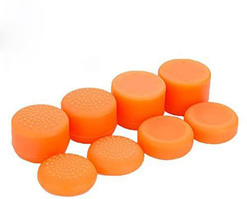 10 in 1 Analog Raised Antislip Thumb Stick Grips Thumbsticks Joystick Cap Cover with LED Light Bar Decal Stickers For PS4 Pro Slim, PS3, Switch Pro, Xbox one, Xbox 360, Wii U, PS2 Controller (Orange)