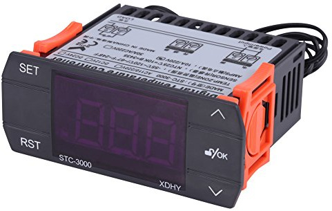 STC-3000 110V-220V Temperature Controller,Mini Touch Digital Thermostat Controller Thermostat Sensor for Controlling Temperature in Farms,Greenhouse,Refrigeration House(110-220V10A)
