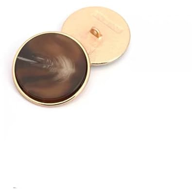 5 PCS Fashion Metal Pattern Round Button Arrow Pattern Button for Clothes Sewing Crafts Decoration (Dark Brown, 28mm)