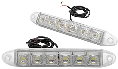 Baceyong 2 pièces haute puissance 6 LED feux de jour universels antibrouillard feux de route automobile DRL blanc voiture lumière avec brouillard de conduite feux de jour