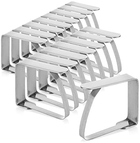 com-four® 16x Tischtuchklammern aus rostfreiem Edelstahl, Tischdeckenbeschw | wetterbeständige Tischdeckenhalter