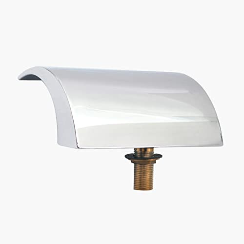 Wasserfall Badewannenarmatur Aus Gebogenem Messing Verchromt Wasserauslass Handbrause, G1/2 Zoll Anschluss Kupfer Heiß und Kaltventil Zubehör Düsenschalter Mischen (B 174mm)