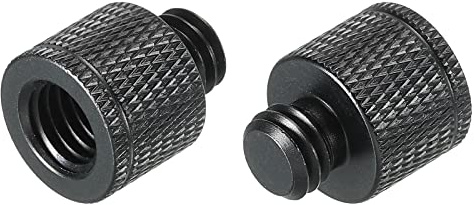 sourcing map Mikrofonständer-Adapter M10 Buchse auf 3/8 Stecker, Kamera-Schraubgewinde-Adapter für Mikrofon-Stativ, Schwarz, 2 Stück