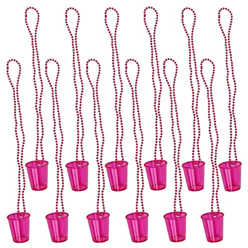 Ecoticfate Shot Glass Necklaces, 12Pcs, Bachelorette Party Charms, Christmas Themed, Break Resistant, Durable, Portable