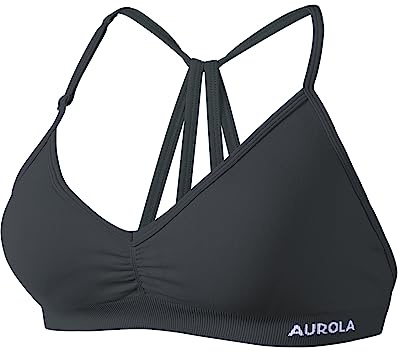 AUROLA Seamless Mercury Workout Sports Bras for Women Athletic Removable Adjustable Backless Minimal Top