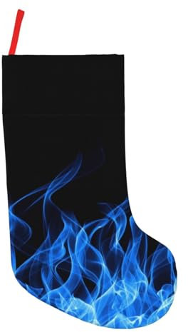 DENMER Blaue Flamme 45,7 cm Weihnachtsstrümpfe, langlebige und lebendige Strümpfe für Feiertagsdekorationen und Geschenktüten