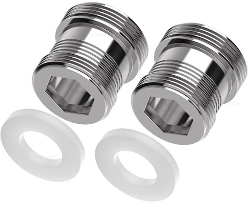 Yvyan Wasserhahn Adapter M20 auf M22-2 Stück, Doppelgewinde Gewindeadapter für Außengewinde M20 und M22 für Küche Luftsprudler Wasserfilter