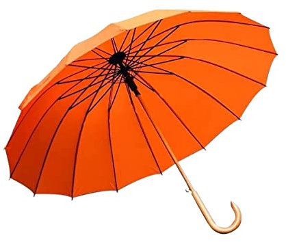 REEKOS Sturmfest Regenschirm Regenschirme Golfschirm 16 Halterung Regenschirm Knochen Langer Griff Regenschirm gebogener Griff wasserdicht windabweisend für Damen und Herren Schirm Stark (Color : D)