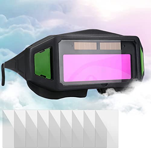 Marstey Auto Darkening Welding Goggles, Solar Power LCD Welding Mask Glasses Helmet Welder Gas Mask Eye Protection, Gas Welding Plasma MIG TIG ARC Welder Protector Tools