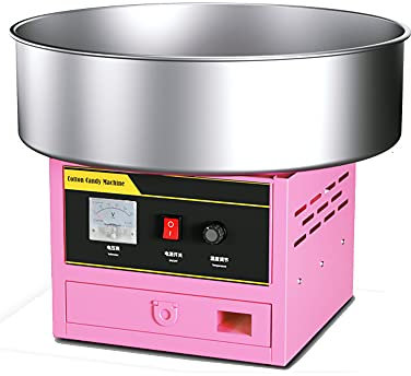 GLJTUO Máquina Eléctrica De Algodón De Azúcar De 1200 W, Máquina Comercial De Algodón De Azúcar, Máquina Profesional De Acero Inoxidable (Rosa)