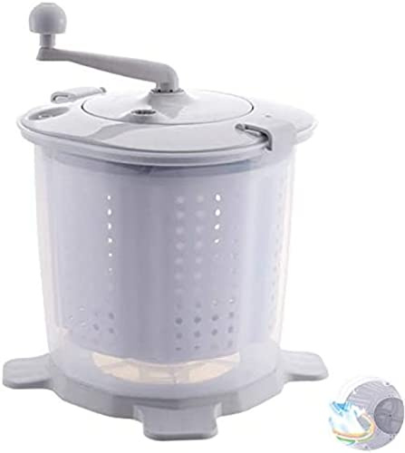 Waschmaschinen Mini-Handwaschmaschine Kleiner Desktop mit Griff und abnehmbarem Wasserkorb, schnelle Dehydrierung tragbar, für Familiencamping im Freien,Weiß